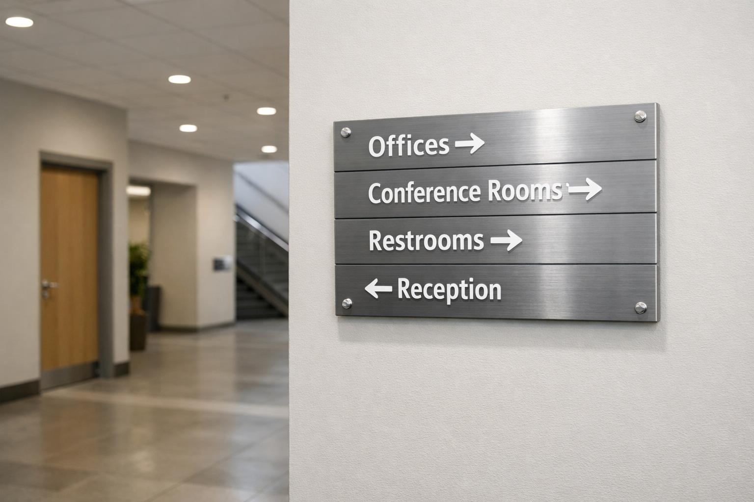 Wayfinding signage with proper colour and typography for better readability